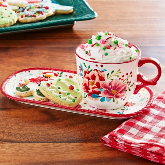 🎅 New Pioneer Woman 2-Piece Merry Meadows Cookie Tray & Mug Set - Picture 11 of 11